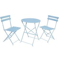 KLAPPTISCH mit Klappstühlen, Set Blau 42/81/42 - Blau, Metall - RAUMHIRSCH FURNITURE