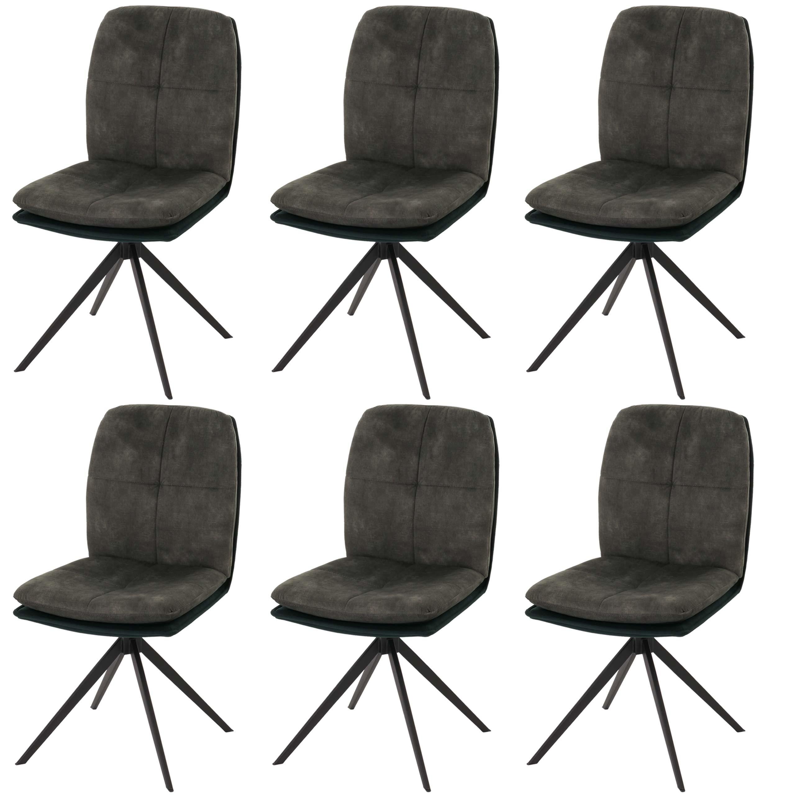 ESSZIMMERSTUHL Grün 6er-Set - Grün, Textil (47/90/56cm) - MCW
