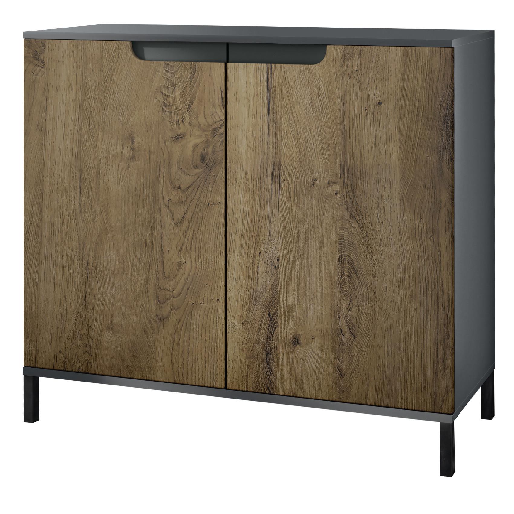 KOMMODE Sylt Eiche Ribbeck - Alteiche, Holzwerkstoff (92.5/83.5/35cm) - Vladon