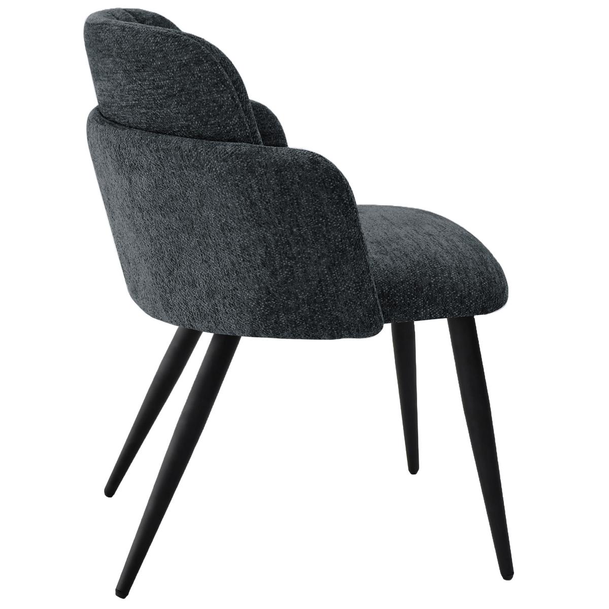 ARMLEHNENSTUHL Velto im Bouclestoff mit Metallbeinen, Anthrazit - Anthrazit/Schwarz, Metall (55/77/51cm) - Beautysofa
