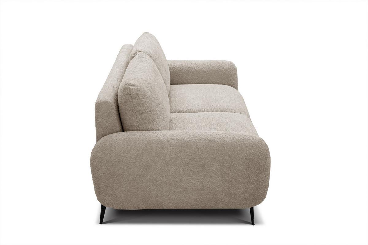 SOFA FEBE 3-Sitzer, ecru - Champagner/Schwarz, Holz/Textil (190/82/96cm) - Wozimo
