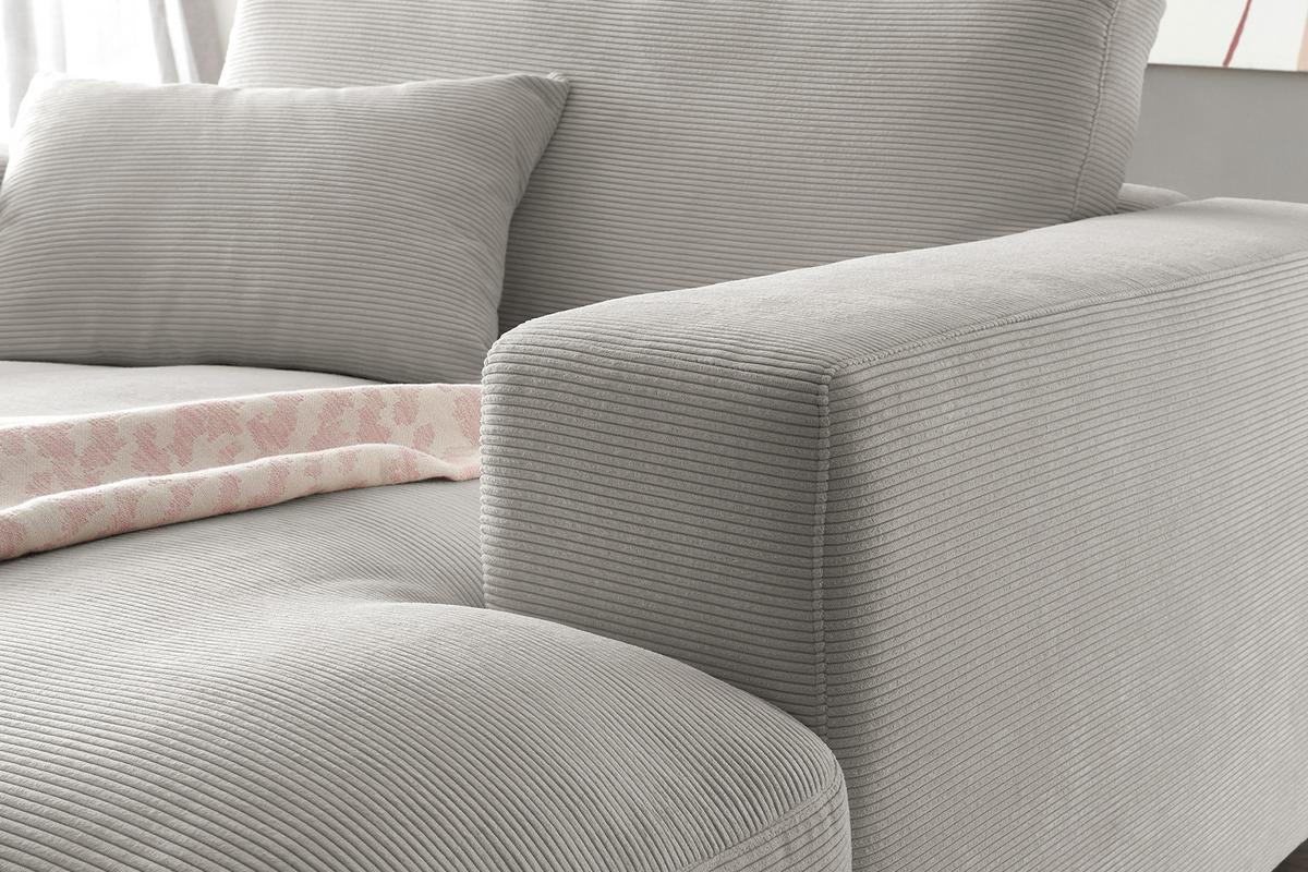 LONGSEAT MADELINE Grau Cord - Schwarz/Grau, Kunststoff/Textil (150/86/170cm) - KAWOLA
