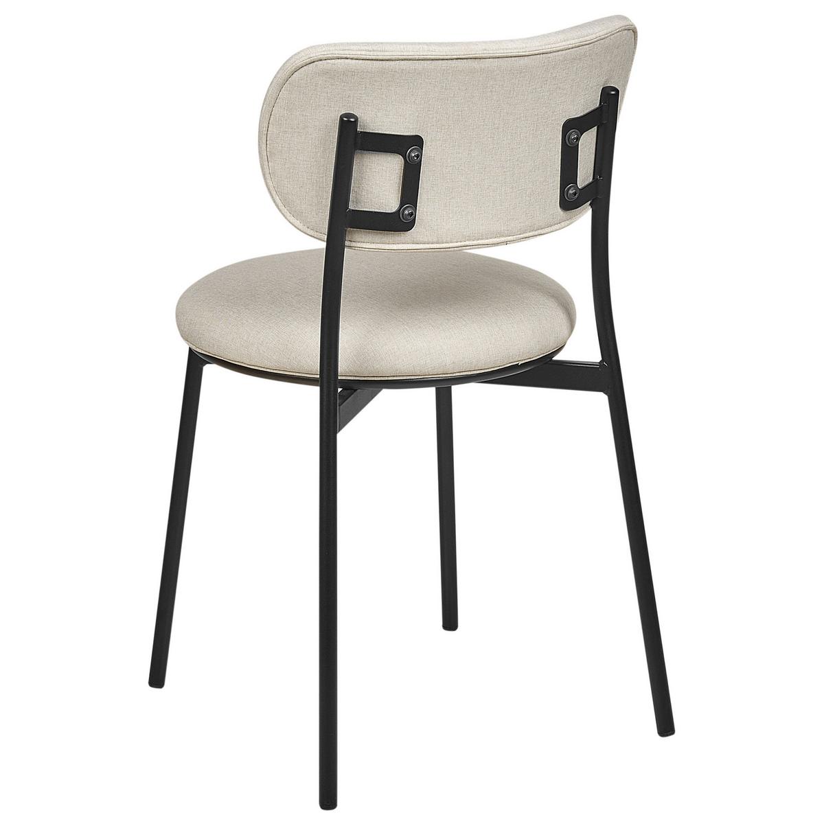 ESSZIMMERSTUHL 2er-Set Stoff hellbeige/schwarz Casey - Beige/Schwarz, Textil (43/76/44cm) - Beliani