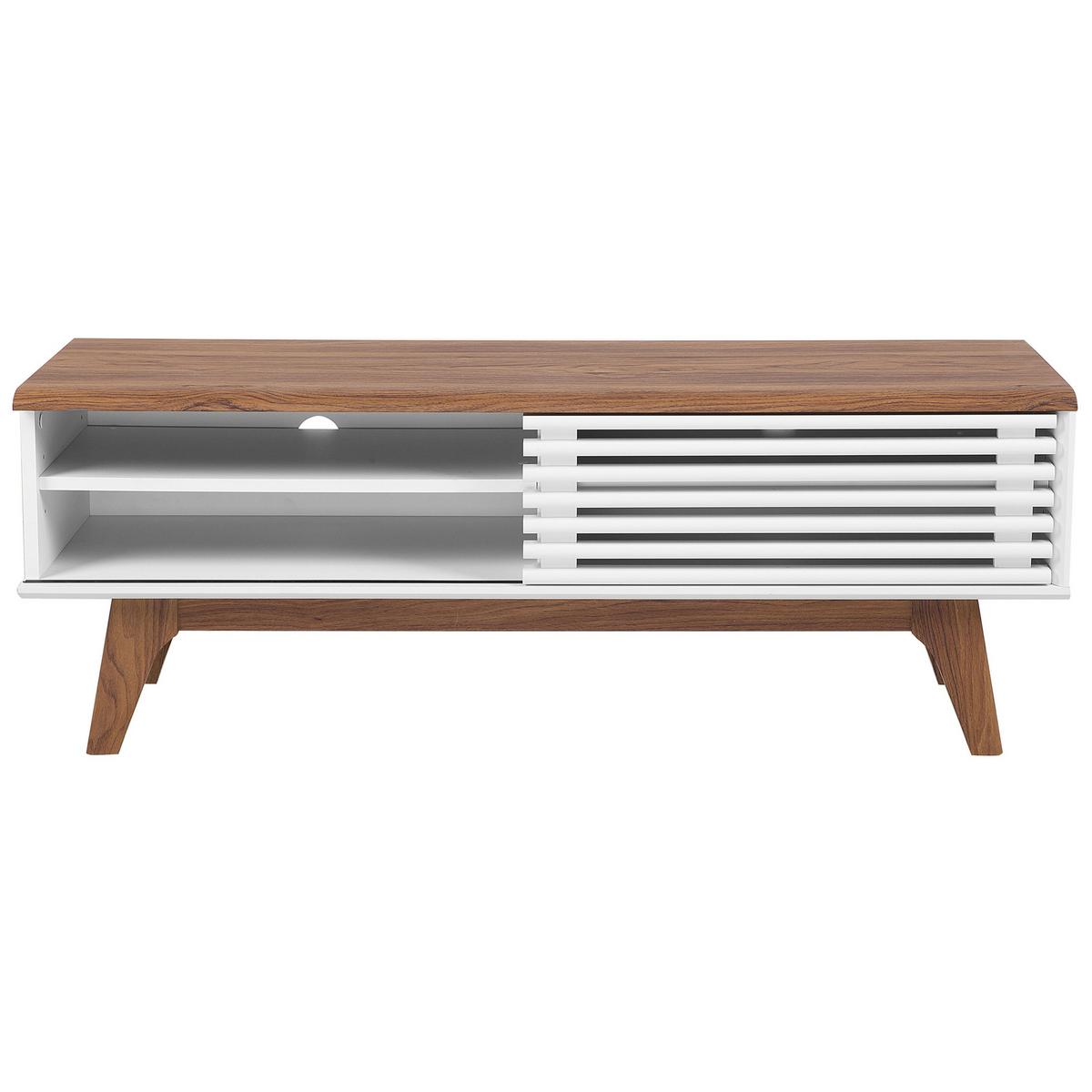 TV-MÖBEL Weiß, DunkelbraunTOLEDO 35/117/44 cm - Weiß, Holzwerkstoff (117/44/35cm) - Beliani