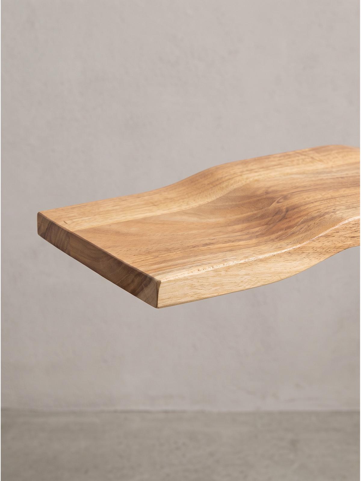 WANDREGAL LEVANTO, Akazie Massivholz, handgefertigt, 40 x 20 x 2,5 cm - Akaziefarben, Holz (40/2.5/20cm) - KADIMA DESIGN