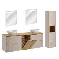 BADMÖBEL 160.4cm Manoa 2er-Set Kaschmir - Kaschmir, Holzwerkstoff (160.4/59/40cm) - Petits-meubles