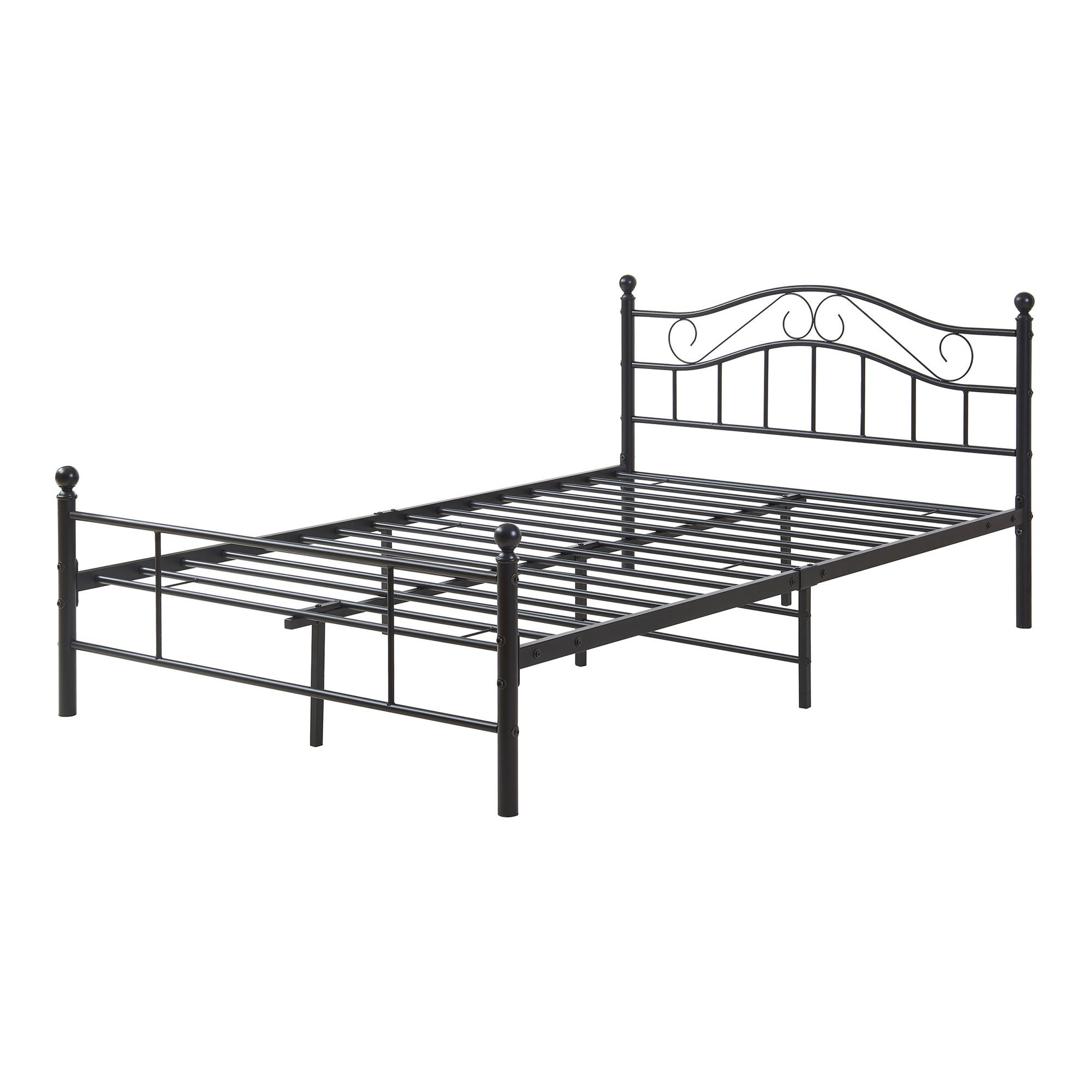 METALLBETT Florenz - Schwarz, Metall (120/200cm) - [en.casa]