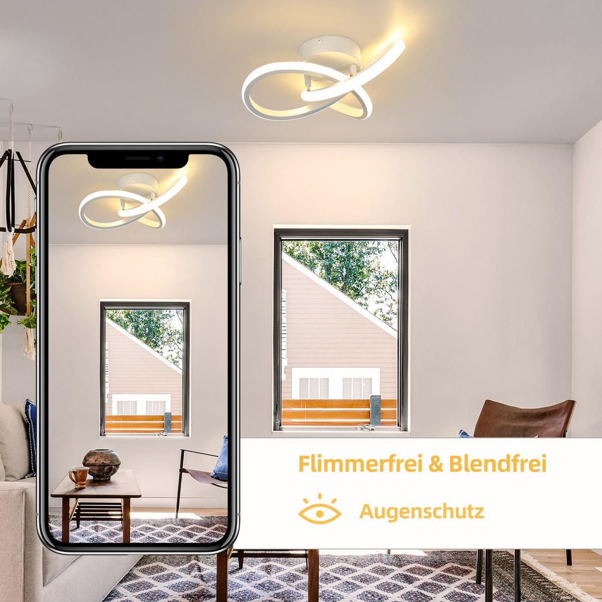 LED-DECKENLEUCHTE Weydenwall 24.0/12.0/24.0 cm - Weiß, Metall (24/24/12cm) - ZMH
