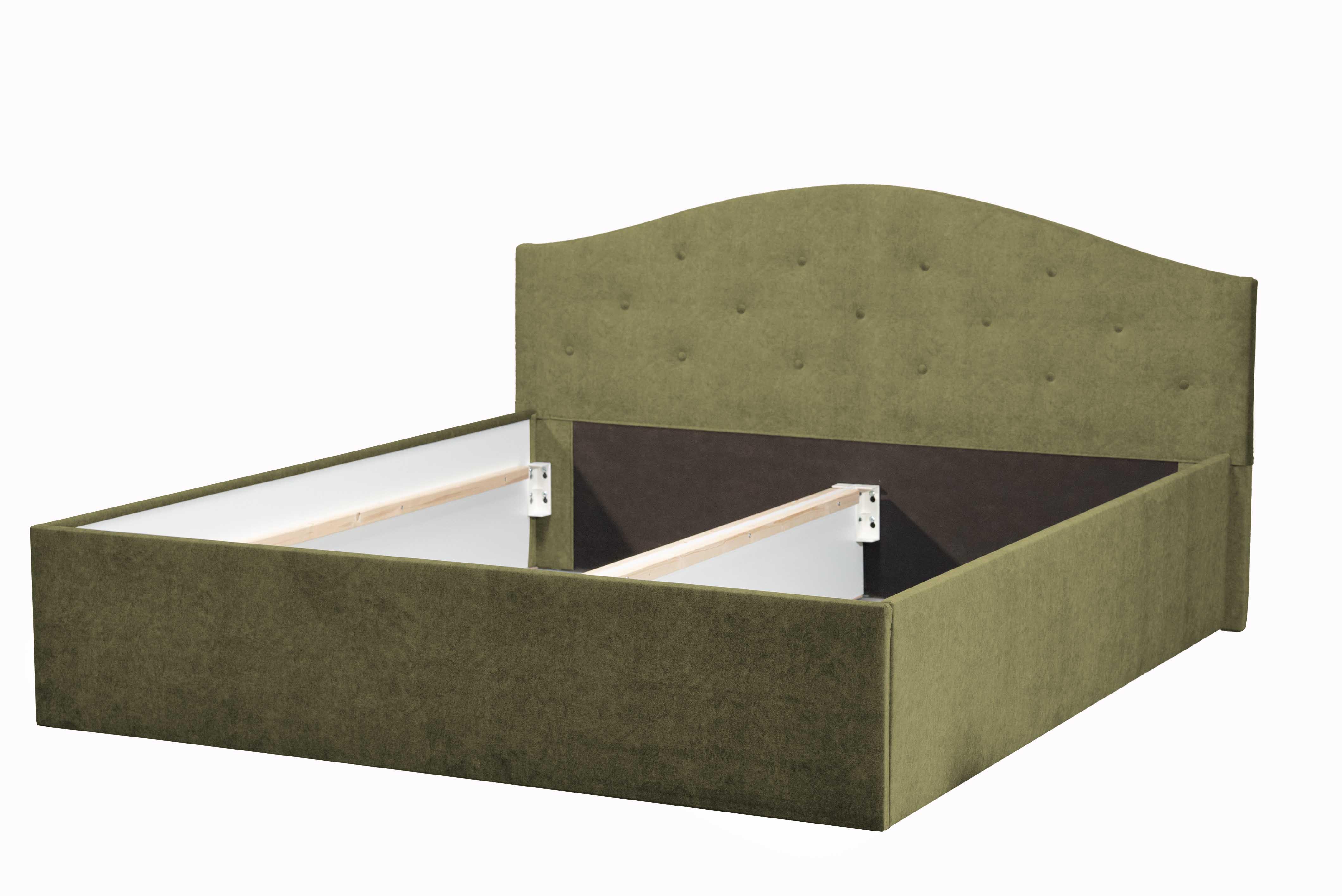 POLSTERBETT Oslo Khaki 160 x 200 x 40 cm Stauraum ohne hydraulische Funktion Mit hochwertiger Matratze H2 (bis 100 kg) und Lattenrost - Grün, Holz (160/200cm) - Halmon Schlafkomfort Betten 