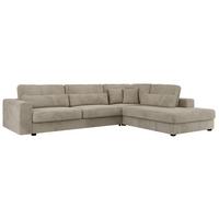 ECKSOFA Savona Hellgrau Cord - rechts - Hellgrau/Schwarz, Kunststoff/Textil (249/316cm) - MKS