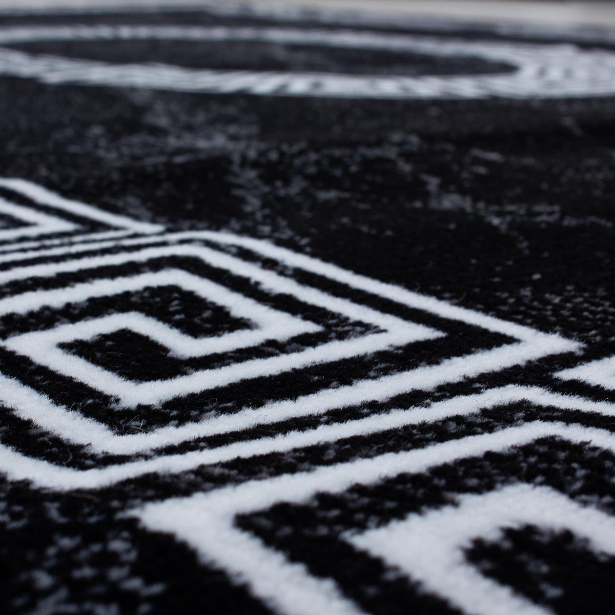 KURZFLORTEPPICH INN, mit Mäander-Muster, Schwarz, 80 x 150 cm - Schwarz, Textil (80/150cm) - KADIMA DESIGN
