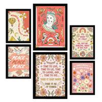 POSTER Set Mit 6 Drucken Von Pink In Brilliant Groovy Stil Postersammlung A3 & A4 Rahmenlos - Klar, Papier (29/3cm) - Nacnic