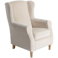 OHRENSESSEL Karlen Bezug Samtvelours Buche natur / creme - Buchefarben/Creme, Kunststoff (86/103/77cm) - 58aufmkessel