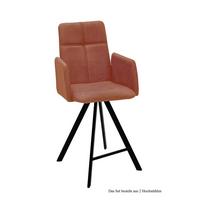 THEKENSTUHL drehbar (2er-Set) Despina 52x109x60 Schwarz/Cognac - Cognac/Schwarz, Kunststoff (60/109/52cm) - 58aufmkessel