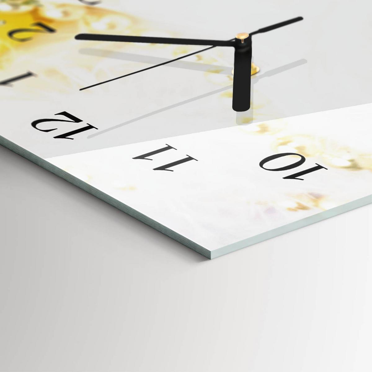 WANDUHR aus Glas 60x30 cm - Blumen - Gelb, Glas (60/30/0.4cm) - TULUP
