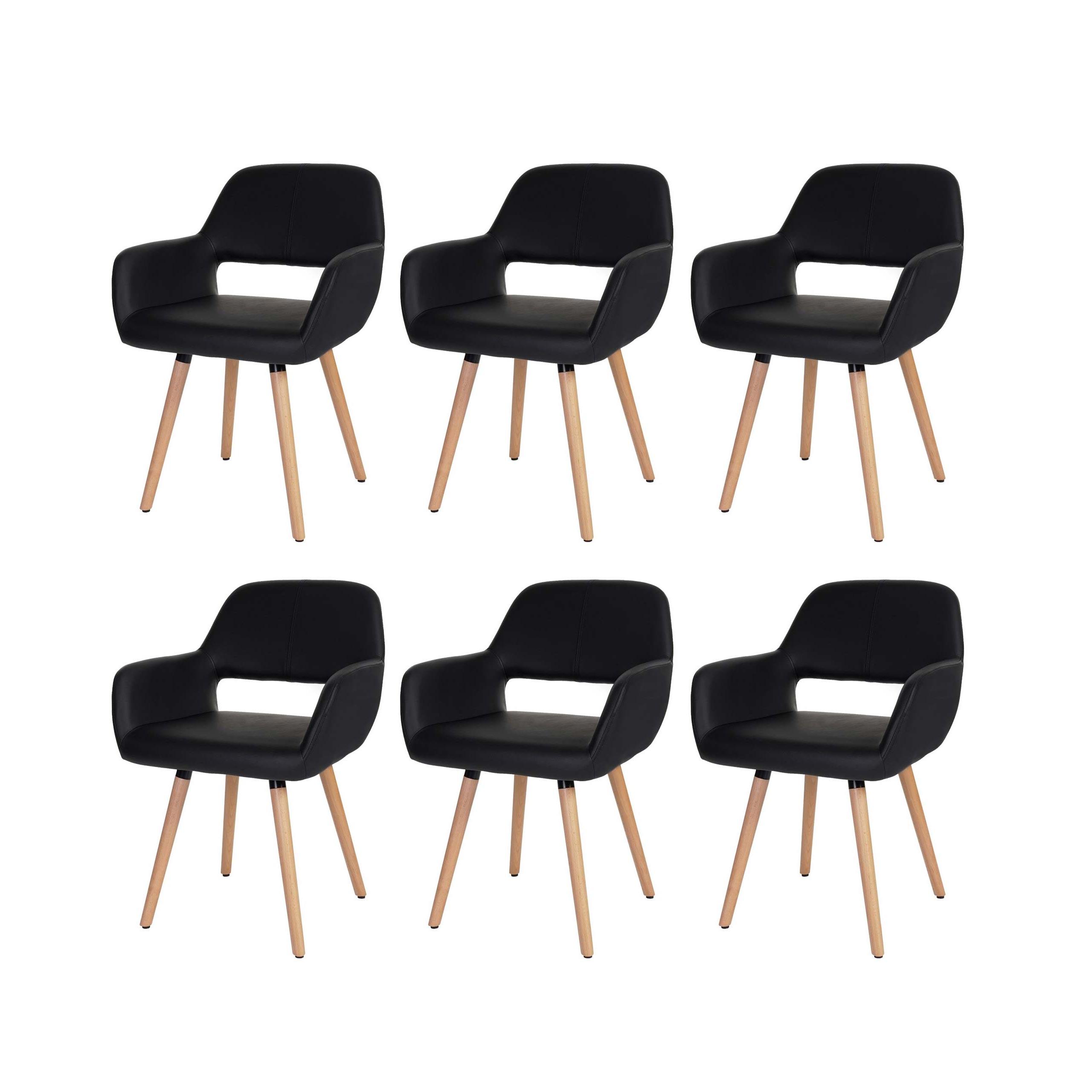 ESSZIMMERSTUHL Schwarz 6er-Set - Schwarz, Textil (56/78/57cm) - MCW