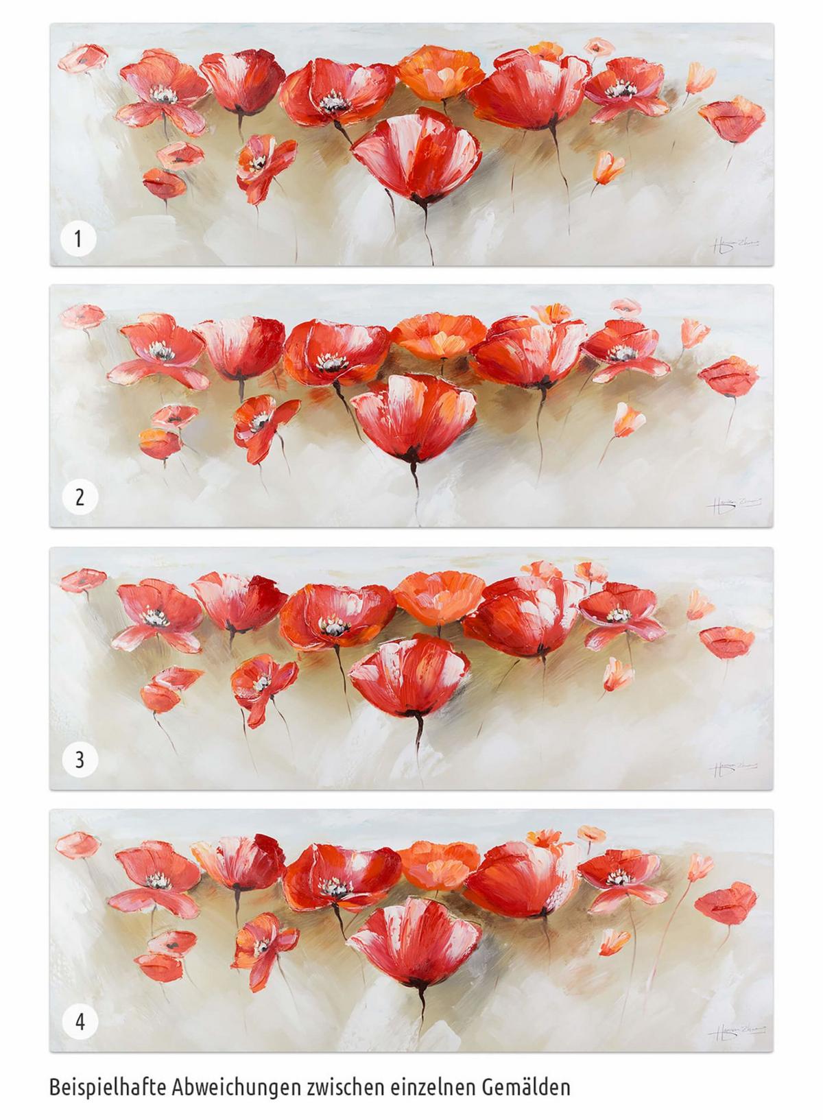 ÖLGEMÄLDE 150/50 cm - Rot, Holz/Textil (150/50cm) - KUNSTLOFT