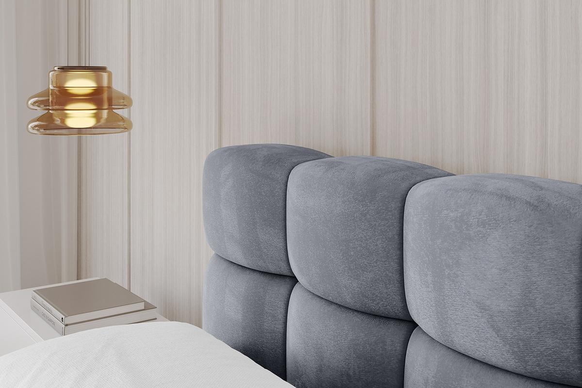 POLSTERBETT mit Bettkasten und Lattenrost, Bett mit Matratze H3/H4 - LEYA-v1 180x200 Grau - Grau, Holzwerkstoff/Textil (180/200cm) - ALTDECOR