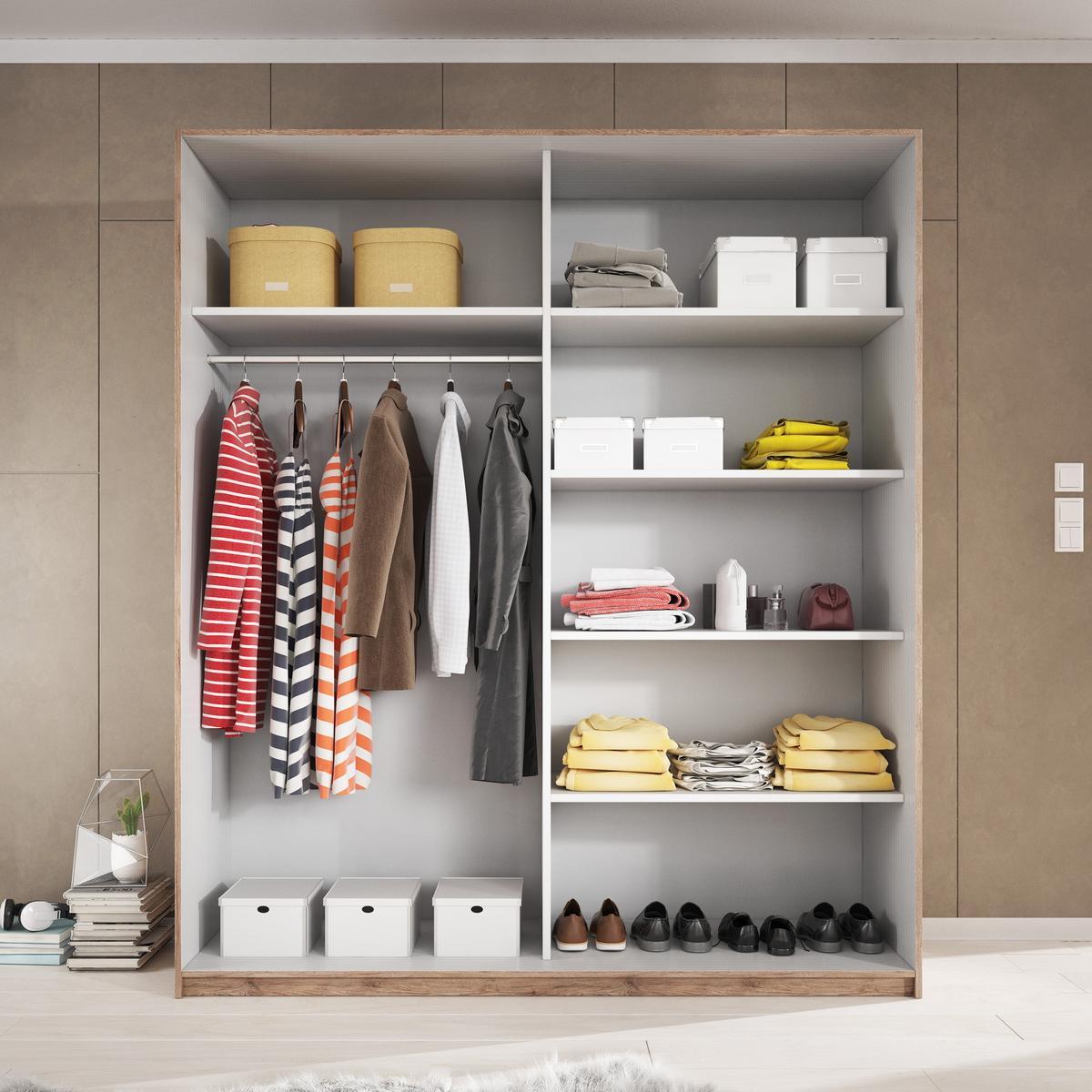 SCHWEBETÜRENSCHRANK COSMICO 220/210/61 cm 2-türig Braun - Braun, Holzwerkstoff (220/210/61cm) - MASSENO