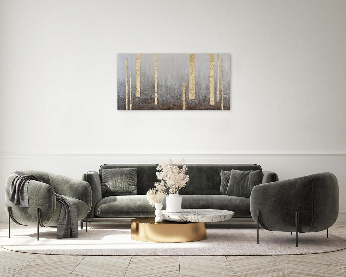 ACRYLBILD HANDGEMALT 120/60 cm - Grau, Holz/Textil (120/60cm) - KUNSTLOFT