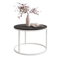 COUCHTISCH 60 cm rund Schwarz, Weiß Gestell - Schwarz, Holzwerkstoff (60/60/42cm) - Idohome