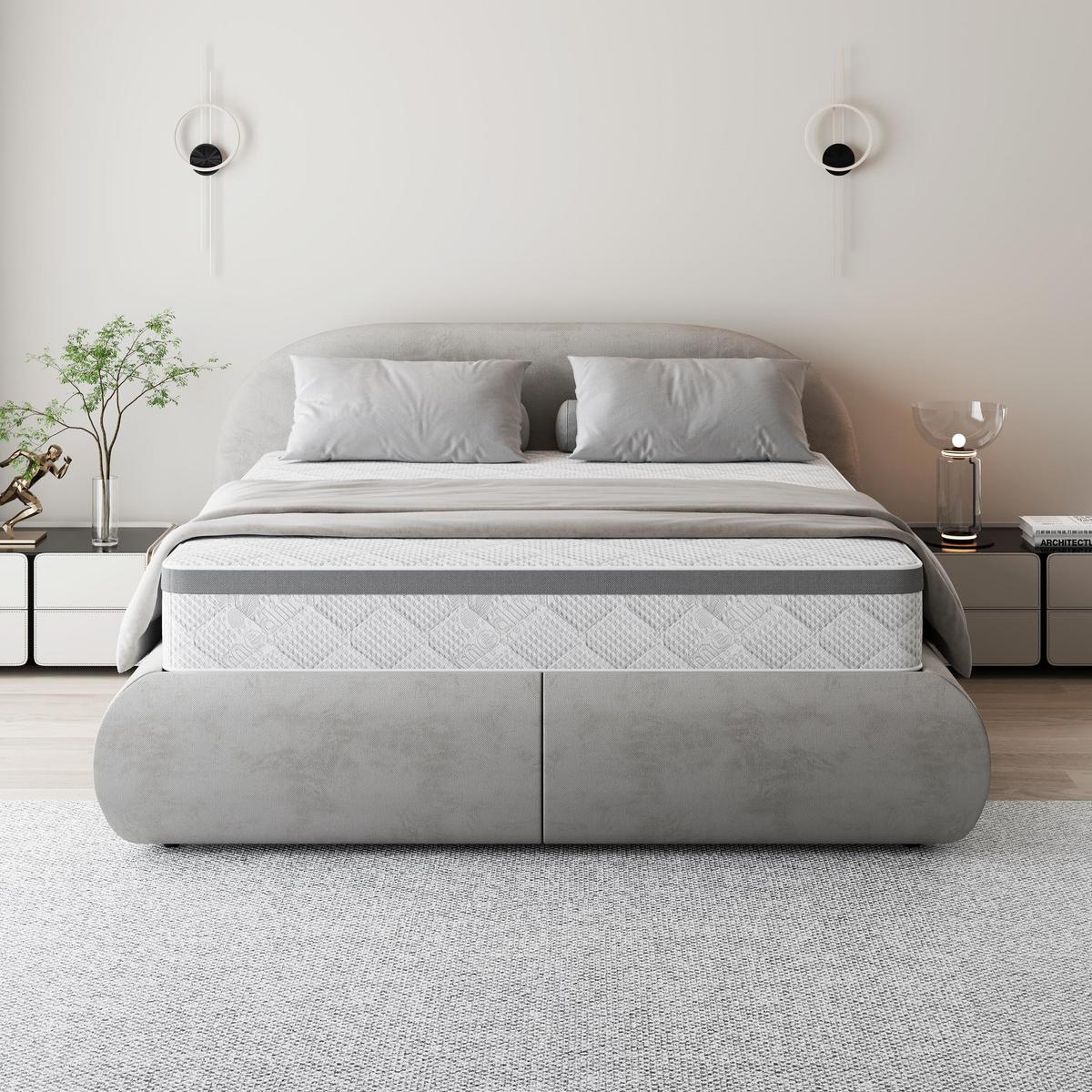 WENDEMATRATZE Mediro Flex 23 cm,7-Zone, mit Visco-Schaum, H3/H4, 140x200 - Weiß, Kunststoff (140/200cm) - Beautysofa