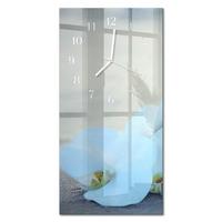 WANDUHR aus Glas 30x60 cm - Orchidee - Weiß, Glas (30/60/0.4cm) - TULUP