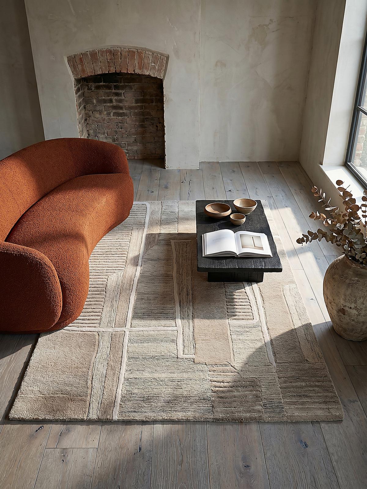 WOLLTEPPICH EDALE, abstrakt, Natur, 140 x 200 cm - Beige, Textil (140/200cm) - KADIMA DESIGN