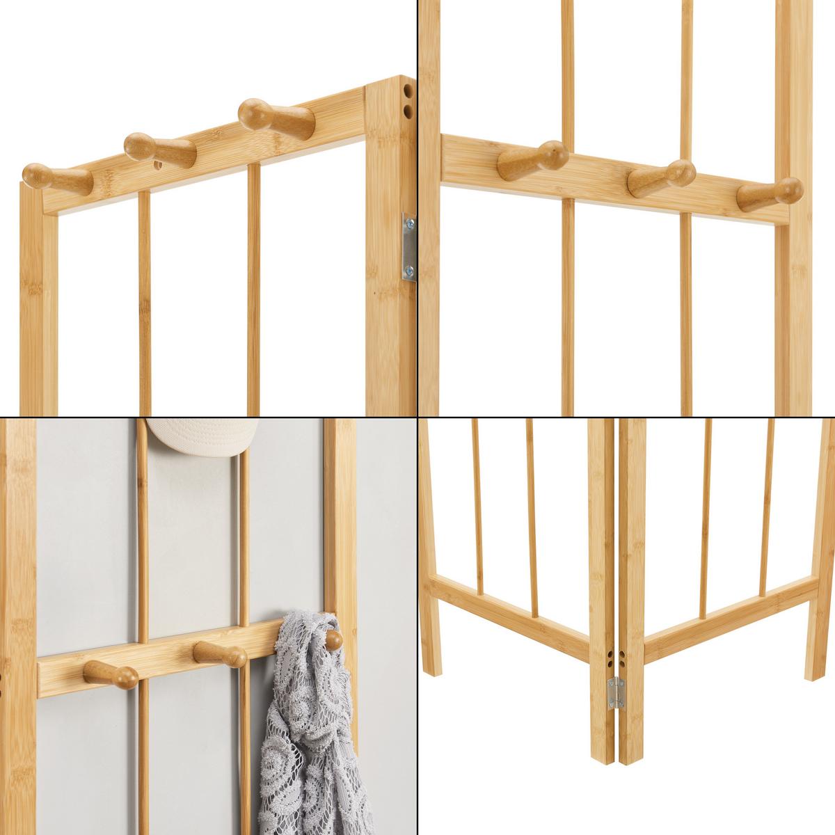 ECKGARDEROBE Hyllestad - Naturfarben, Naturmaterialen (92/165.5/8cm) - [en.casa]