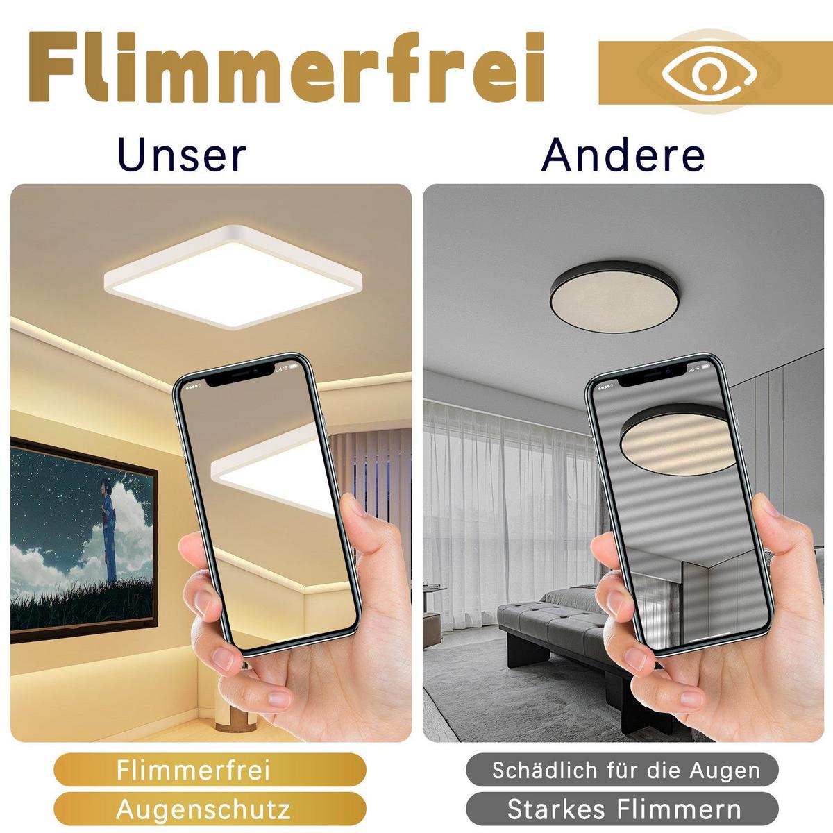 LED-DECKENLEUCHTE Lucio 23/23/2.4cm - Weiß, Kunststoff (23/23/2.4cm) - Nettlife