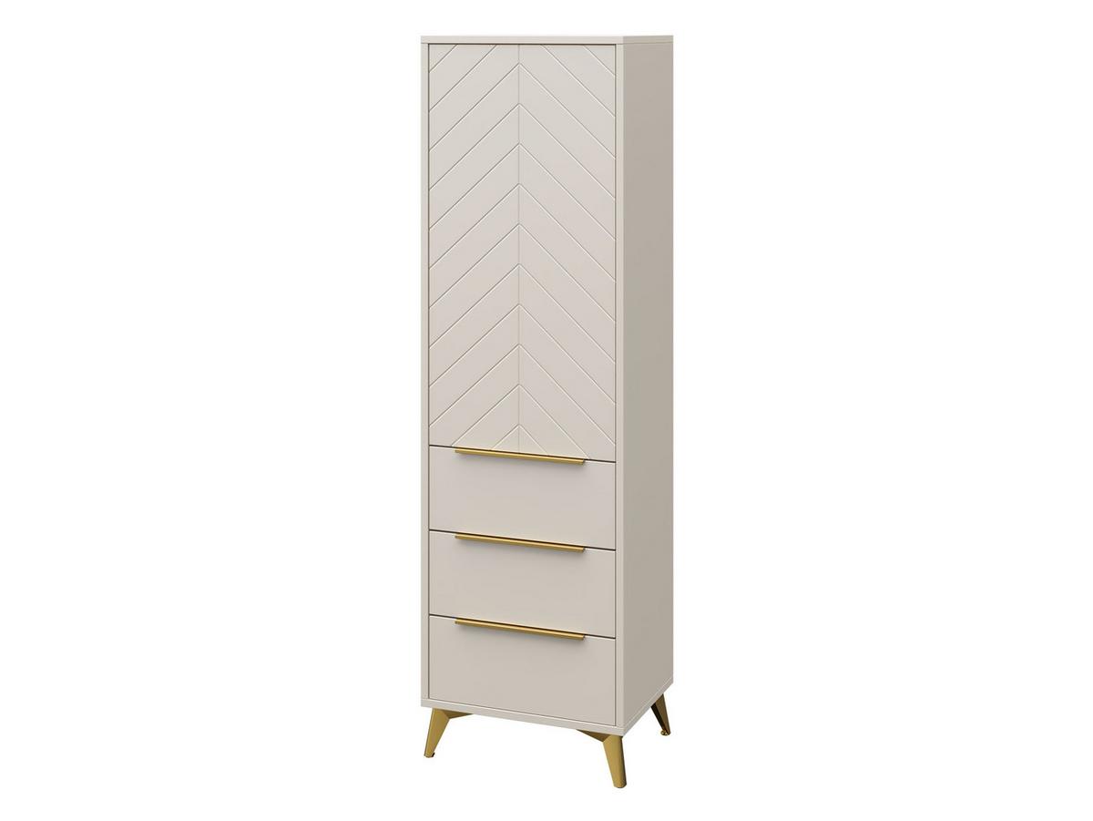 KLEIDERSCHRANK Xylix 1D3SZ - Beige/Goldfarben, Holzwerkstoff/Metall (54/180/40cm) - MIRJAN24