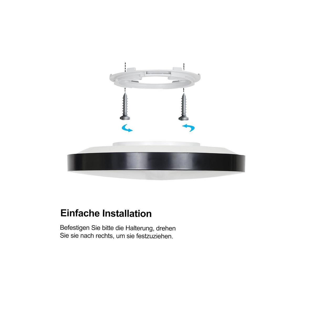 LED-DECKENLEUCHTE Thaddeus 21/21/3 cm - Schwarz, Kunststoff (21/21/3cm) - Nettlife