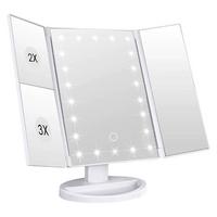 SCHMINKSPIEGEL mit LED und USB Kabel 28/18/11.7 cm - Weiß, Kunststoff (11.7/28/18cm) - Intirilife