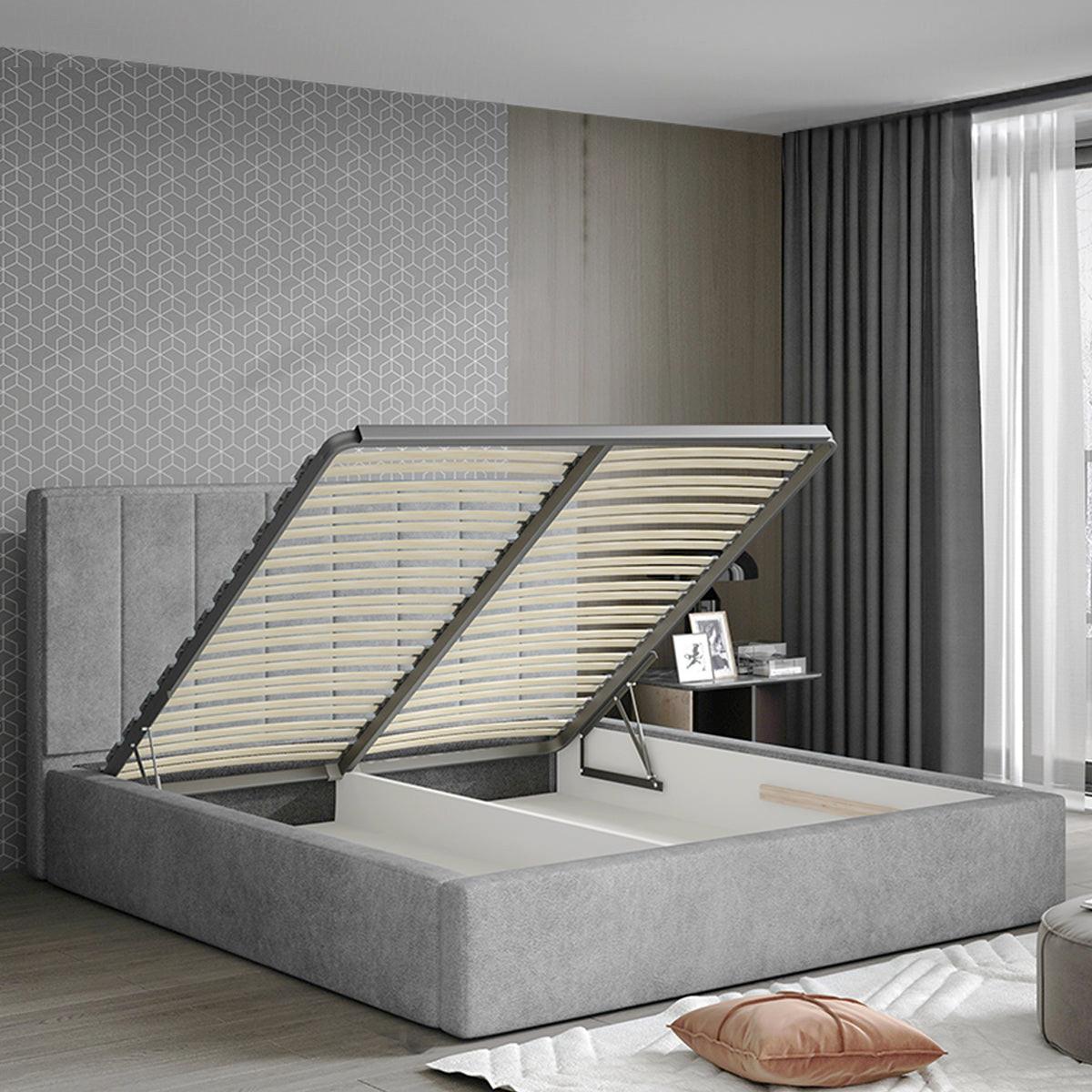 BOXBETT 200/200 Brook Grau - Grau, Holz/Textil (200/200cm) - Petits-meubles