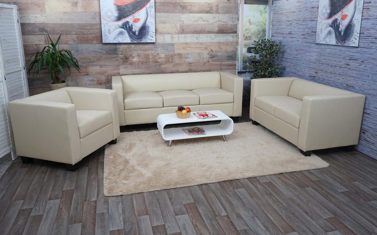 SOFAGARNITUR Cremeweiß 3er-Set - Creme, Textil (400/70/300cm) - MCW