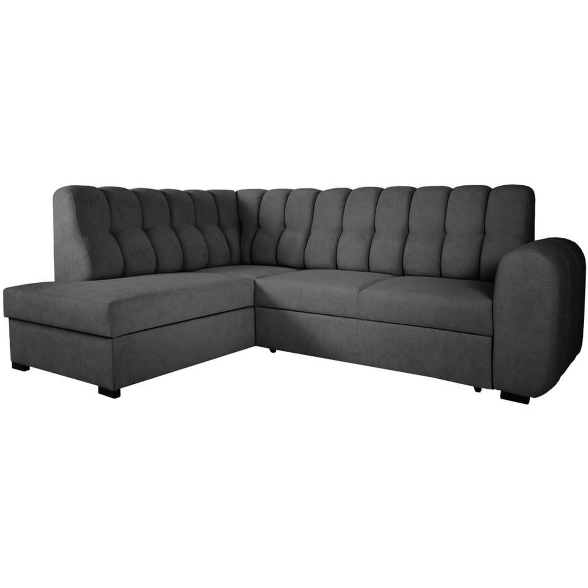 ECKSCHLAFSOFA Zoja links schwarz - Schwarz, Textil (261/193cm) - Beautysofa