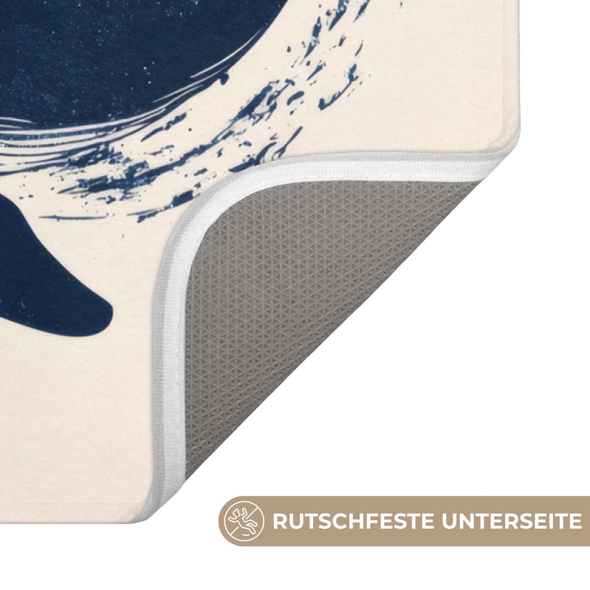 WC-VORLEGER Wale - Spritzer - Kreis - Dunkelblau WC Teppich 40x60 cm - Dunkelblau, Textil (40/1cm) - OnlyWow
