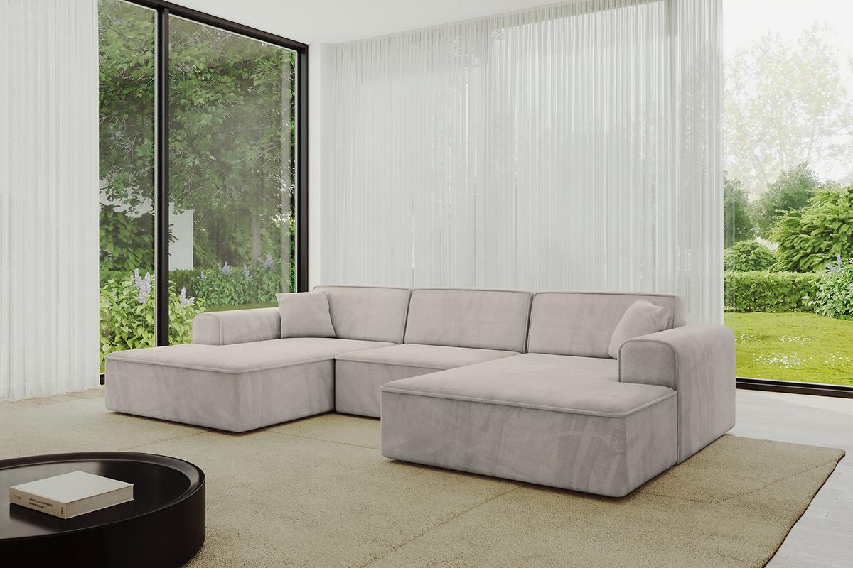 WOHNLANDSCHAFT IREA-U1-v3 - 303x171x79 cm Hellbraun - Hellbraun, Holzwerkstoff/Textil (303/79/171cm) - ALTDECOR