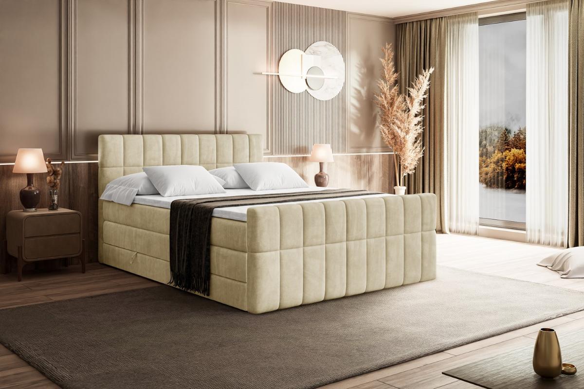 BOXSPRINGBETT MIAMI-Z KING - 140x200 - H3/H4 - Beige - Beige, Holzwerkstoff (140/200cm) - ALTDECOR