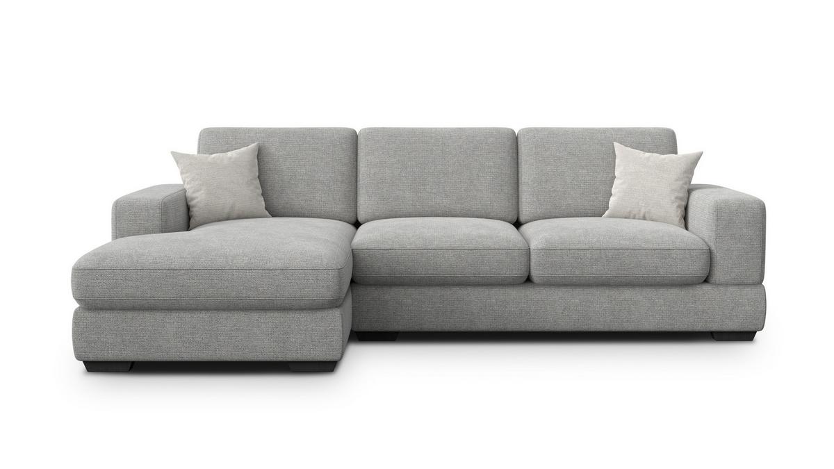 ECKSOFA OTTO 4-Sitzer, grau - Schwarz/Grau, Holz/Textil (279/159cm) - Wozimo