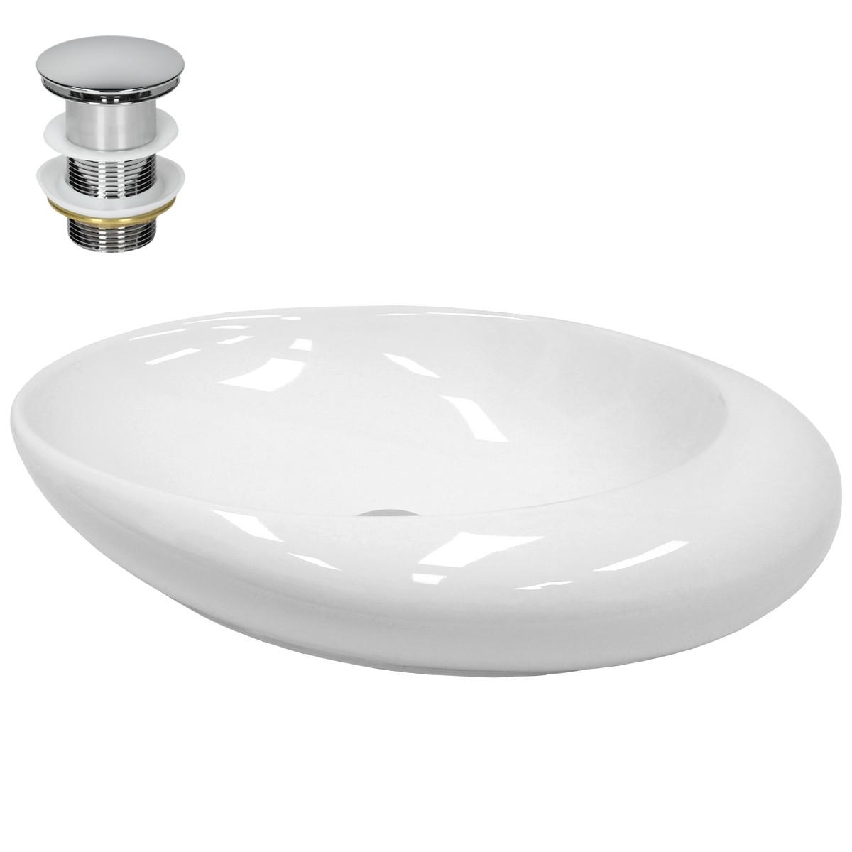 WASCHBECKEN - Weiß, Keramik (37.5/14.5/58.5cm) - LuxeBath
