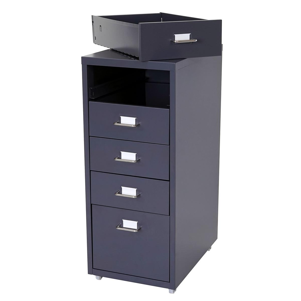 ROLLCONTAINER Anthrazit - Anthrazit, Metall (28/69/41cm) - MCW