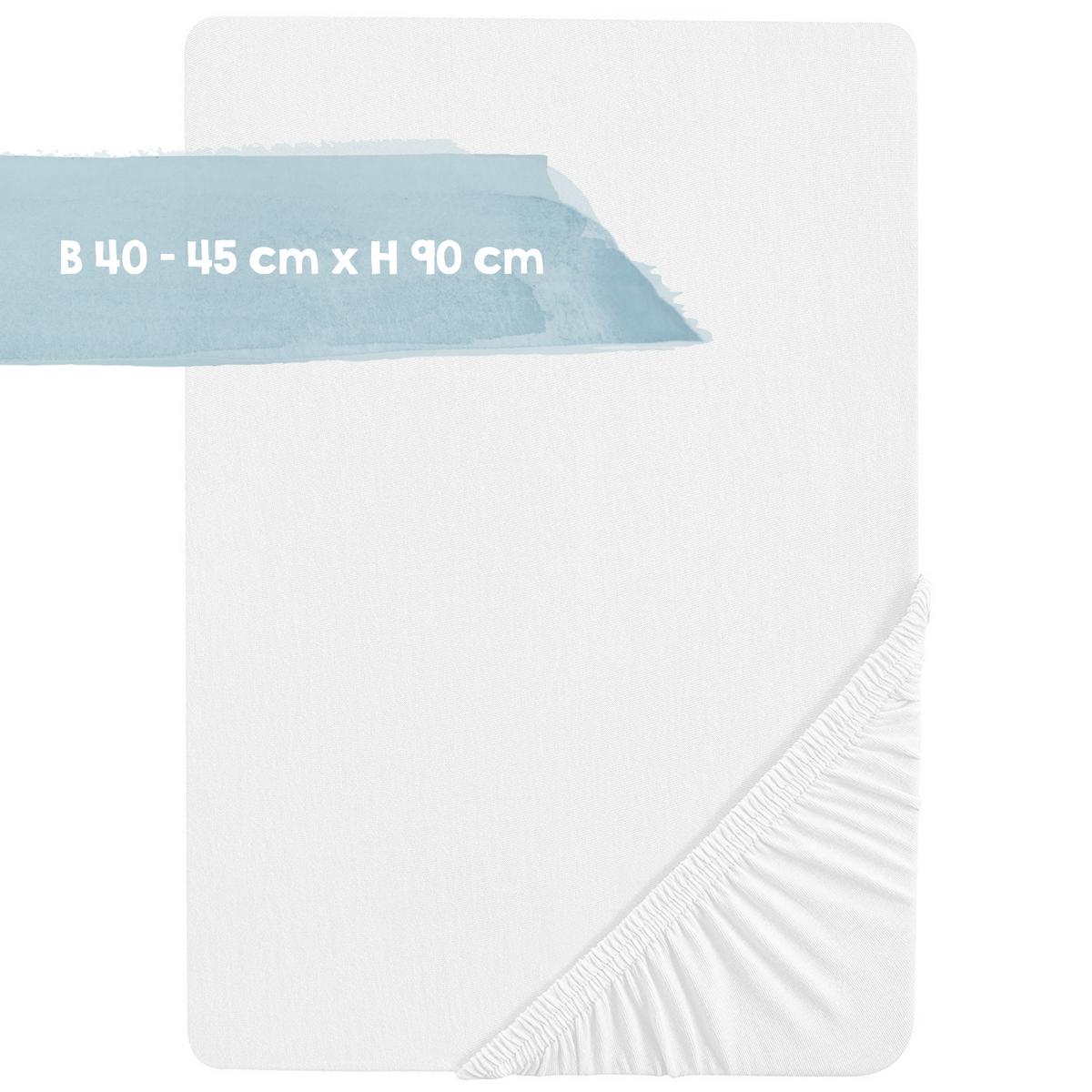 SPANNBETTLAKEN 40 x 90 – 45 x 90 cm - Weiß, Textil (45/90cm) - Roba