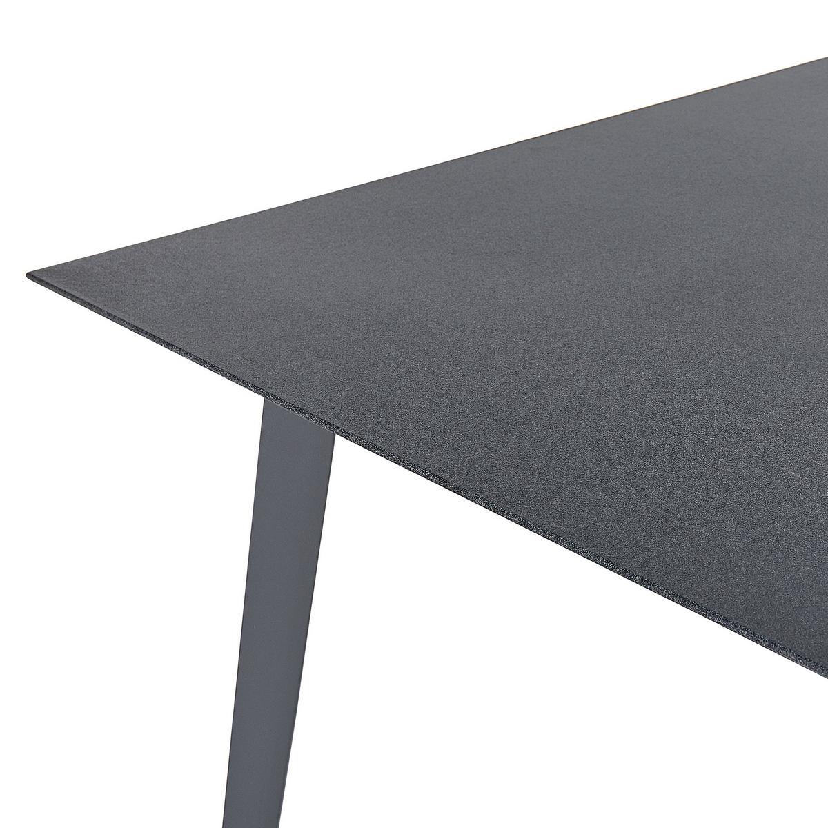 GARTENTISCH Aluminium grau 140/80 cm Mileto - Grau, Metall (80/140/75cm) - Beliani