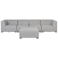 LOUNGE SET 4-Sitzer hellgrau modular Arezzo - Hellgrau, Textil - Beliani