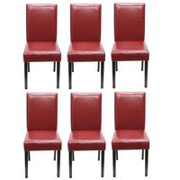 ESSZIMMERSTUHL Rot, Dunkelbraun 6er-Set - Dunkelbraun/Rot, Textil (43/90/56cm) - MCW
