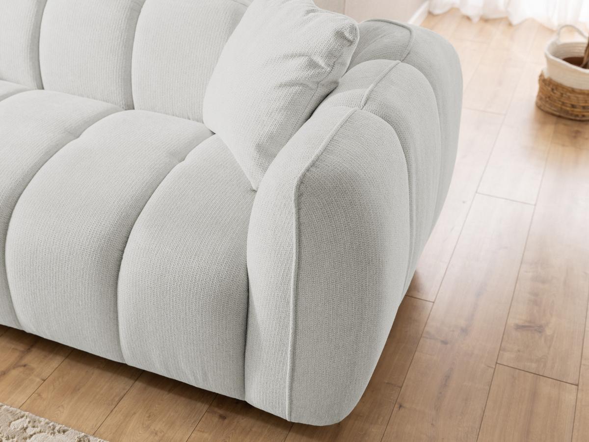 2-SITZER SOFA Nubira in tief gesteppter Bubble-Optik aus weichem Hellgrau Strukturstoff im modernen Design - Hellgrau/Schwarz, Holz/Kunststoff (172/69/89cm) - S-Style Möbel