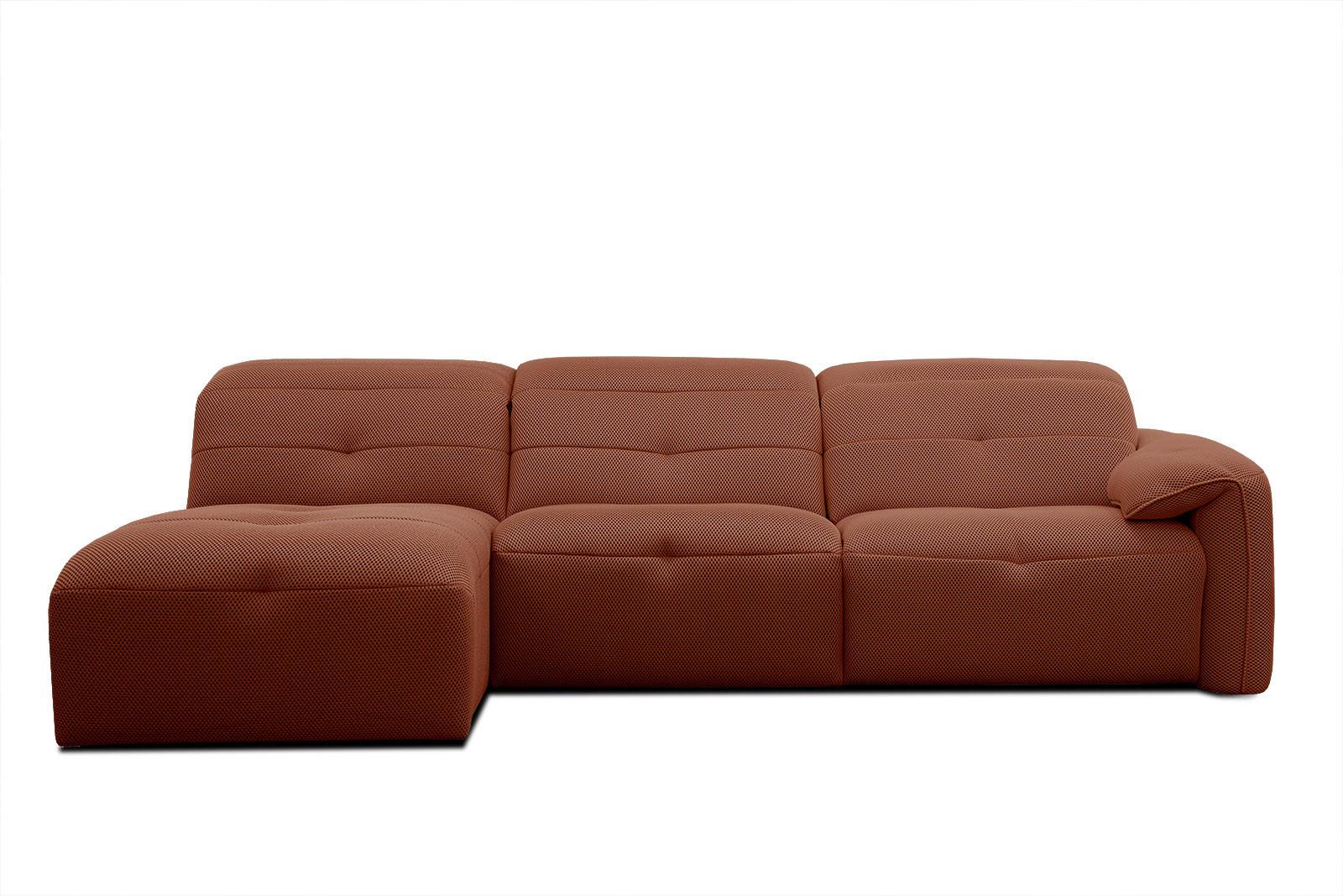 ECKSOFA TRENTO 4-Sitzer, dunkelorange - Dunkelorange/Schwarz, Holzwerkstoff/Kunststoff (165/262cm) - Wozimo