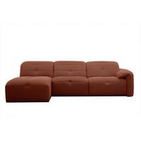 ECKSOFA TRENTO 4-Sitzer, dunkelorange - Dunkelorange/Schwarz, Holzwerkstoff/Kunststoff (165/262cm) - Wozimo