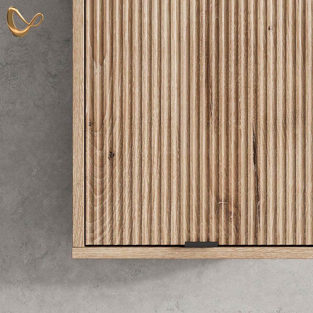 BADSCHRANK ATERNO Viking Oak 40 x 65 cm mit 2 Regalböden - Eichefarben, Holzwerkstoff (40/65/22.1cm) - Livinity®